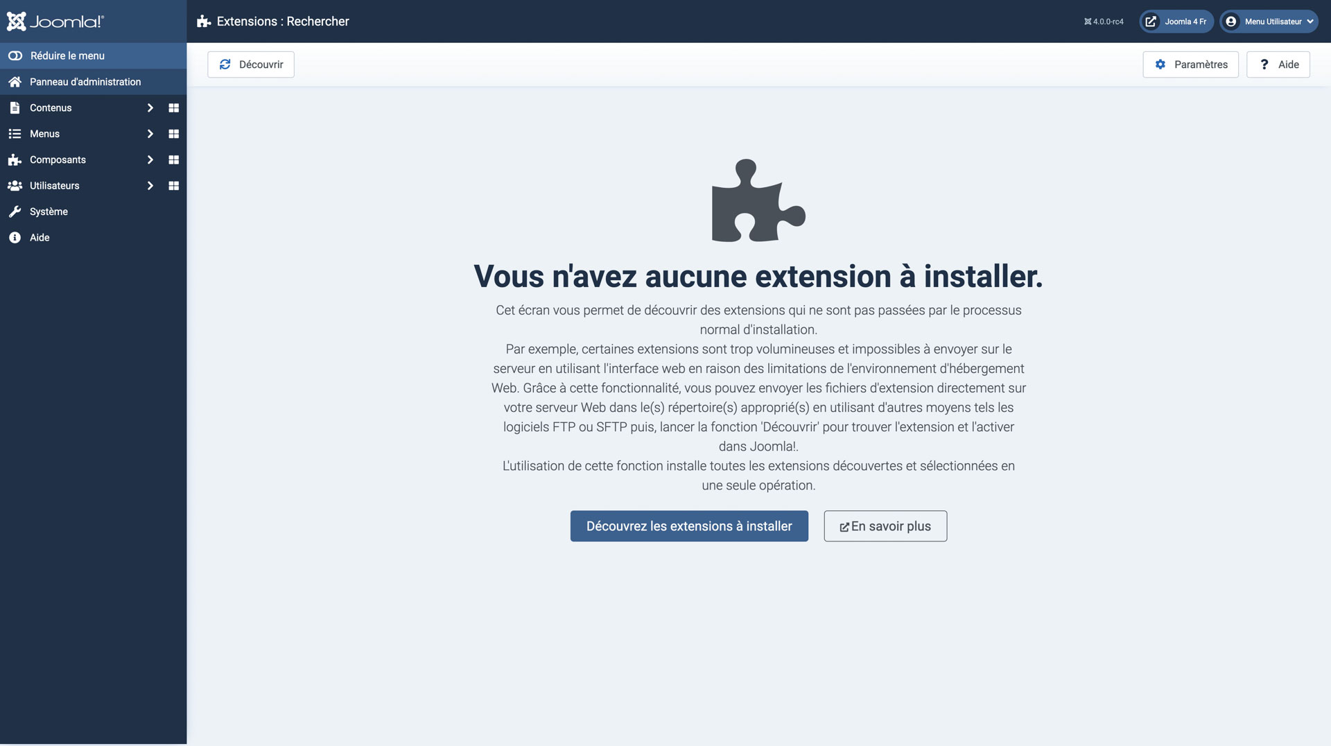 Découvrir et installer des extensions complexe sur Joomla! 4